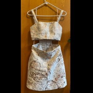 Express white and gold dress